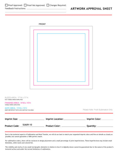 Microfiber Dri-Lite Terry Branding Towel, 15x15, Sublimated Edge to Edge 1 side