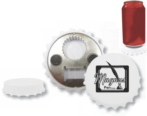 Bottle Opener Coaster, Magnetic Back, Beer Cap Design (3-5 Days)