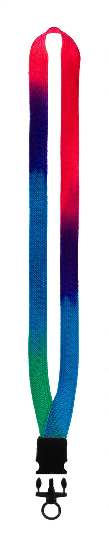 ¬æ" Tie Dye Lanyard w/Plastic Snap Buckle Release & O-Ring