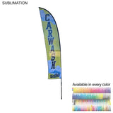 13' Medium Feather Flag Kit, Full Color Graphics One Side, Outdoor Spike base and Bag Included