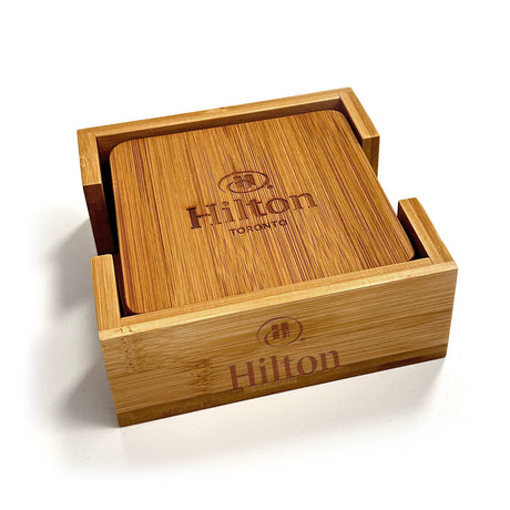 Bamboo Coasters And Gift Box Set
