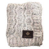 48 Hr Quick Ship - Heather Cable Knit Chenille Blanket, 50x60, with Lasered logo patch