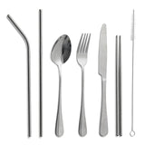 Personal Cutlery Set of 8, Stainless Steel with Carry Case, grey