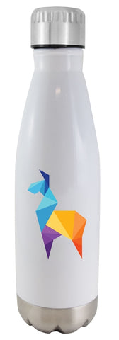 Calico 17oz stainless bottle glossy white double wall with stainless lid - Digital Print