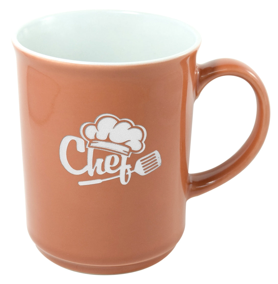 Cyprus 2tone terracotta/white 14oz mug in a Ripple gift box - Etched