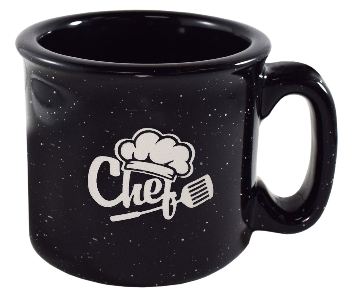 Camper 15oz speckled black mug - Etched