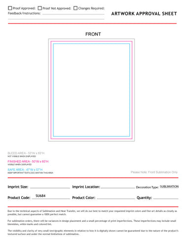 000551 Plush and Cozy Mink Flannel Fleece Blanket, 50x60, Sublimated Edge to Edge 1 side