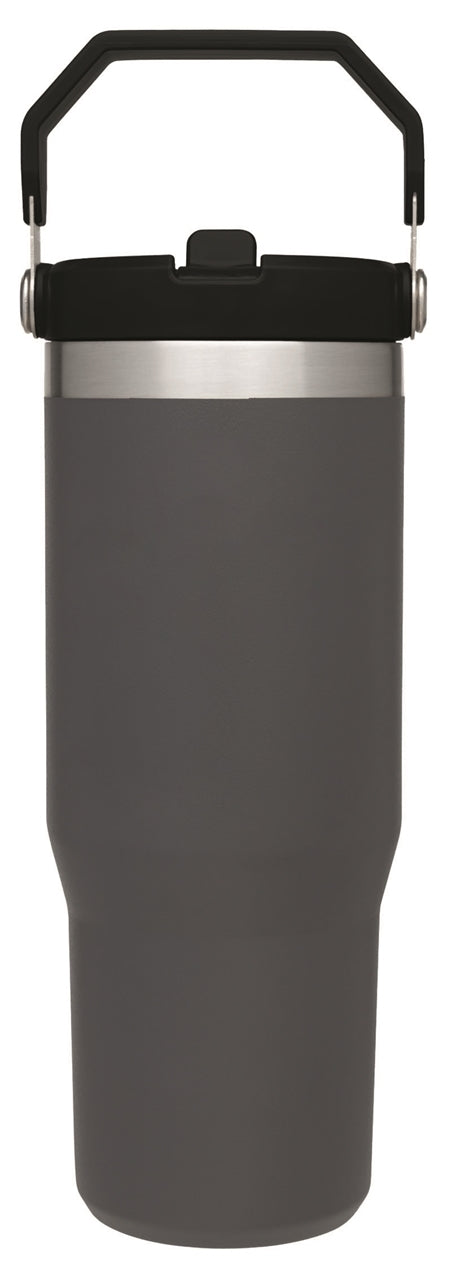 Stanley® IceFlow 30oz Flip Straw Tumbler, grey - Etched