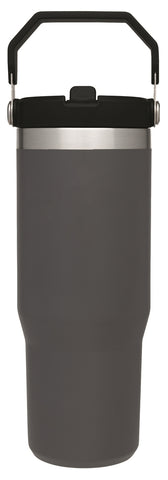 Stanley® IceFlow 30oz Flip Straw Tumbler, grey - Etched
