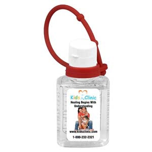 "Sanpal XL Connect" 2 oz Hand Sanitizer Antibacterial Gel with Colorful Silicone Carry Leash