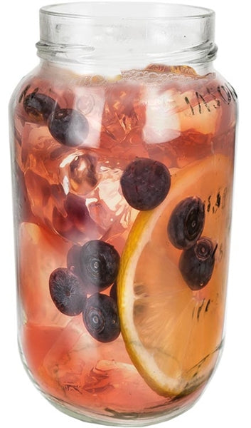 Mason jar 24oz square shape, embossed glass