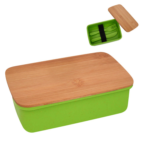 Wheat Lunch Set With Bamboo Lid