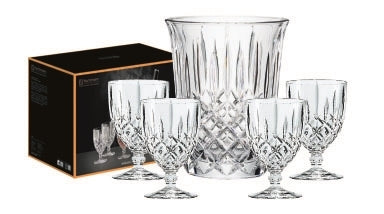 Nachtmann Noblesse crystal wine cooler and 4 goblet set (5pcs) in retail giftbox