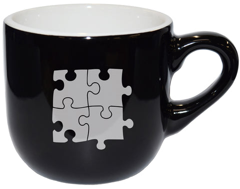 Wellington 11oz vitrified ceramic black/white cappuccino mug