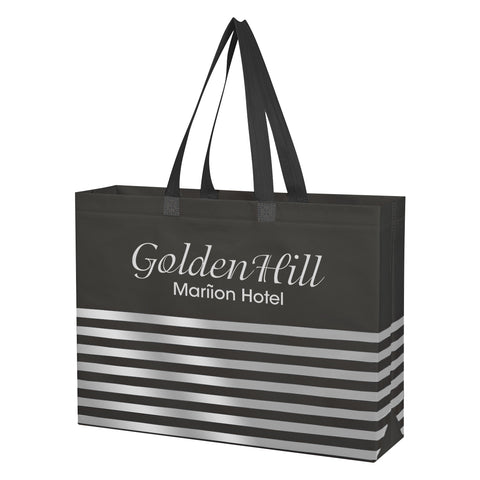 Non-woven Horizontal Stripe Tote Bag