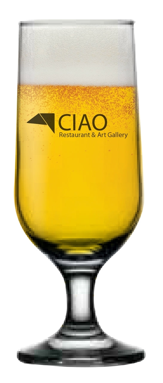 Capri 12oz stemmed beer clear glass