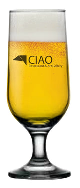 Capri 12oz stemmed beer clear glass