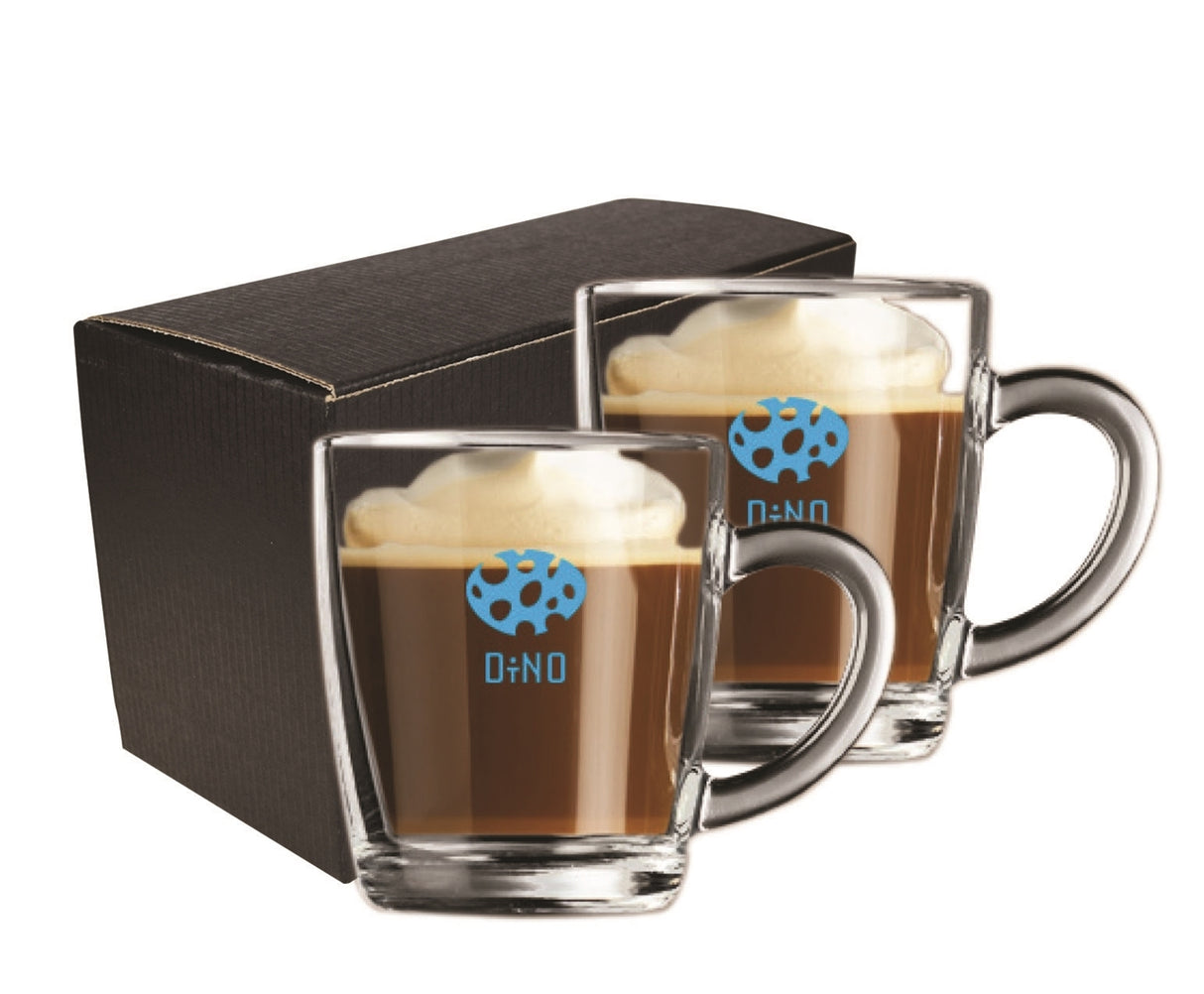 ~Affogato 11oz mug clear glass S/2 in a Mystique gift box