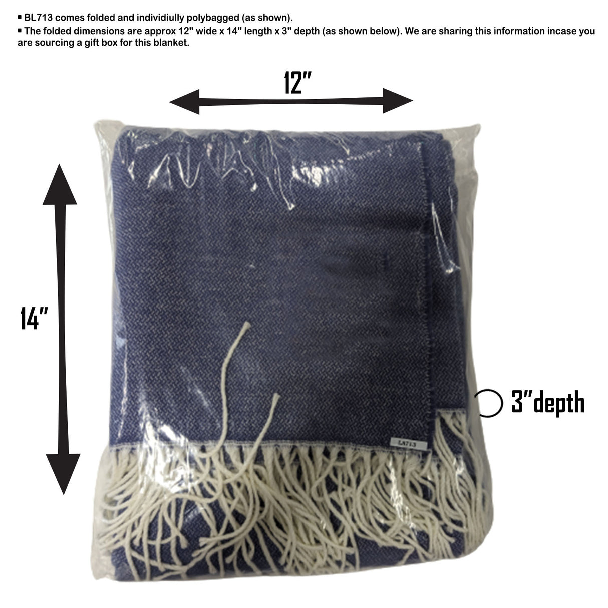 Denim Beachy Cottage Blanket, 50x60, Blank Only