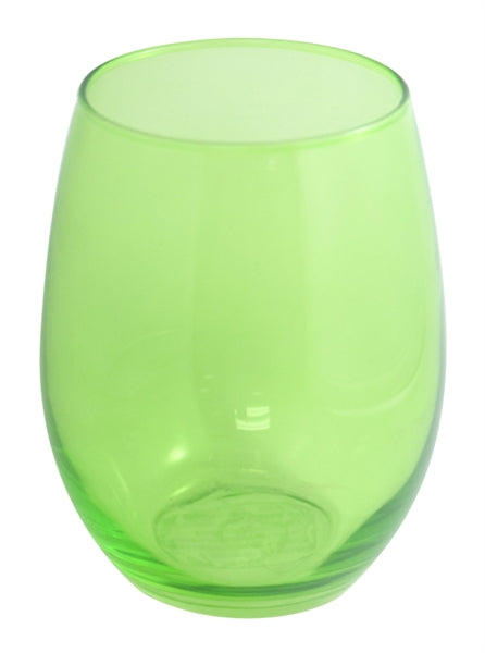 Veranda green 15oz stemless wine coloured glass