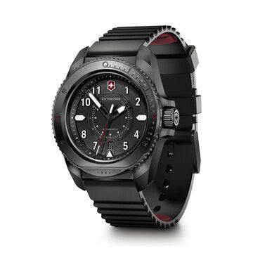 Journey Black Dial Watch w/Rubber Strap