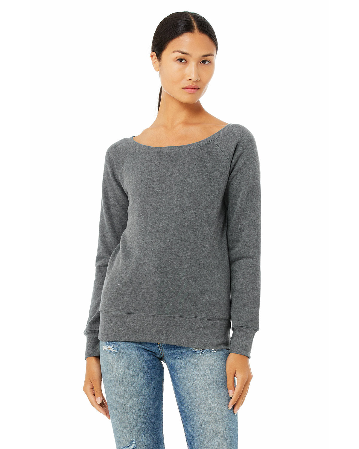 BELLA+CANVAS Ladies' Sponge Fleece Wide Neck Sweatshirt