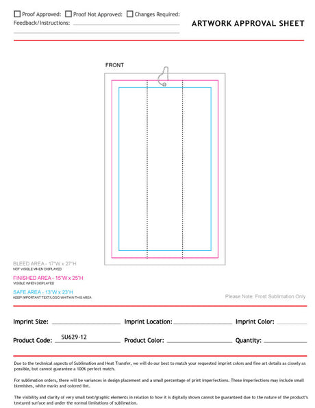 48 Hr Quick Ship - Plush Velour Terry Cotton blend Golf Towel, Finish size 6x25, Trifold