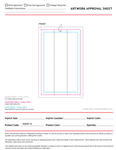 48 Hr Quick Ship - Plush Velour Terry Cotton blend Golf Towel, Finish size 6x25, Trifold