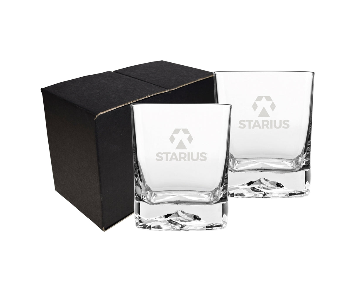 ~ Luigi Bormioli On The Rocks 13.5oz crystal DOF S/2 in an Mystique gift box