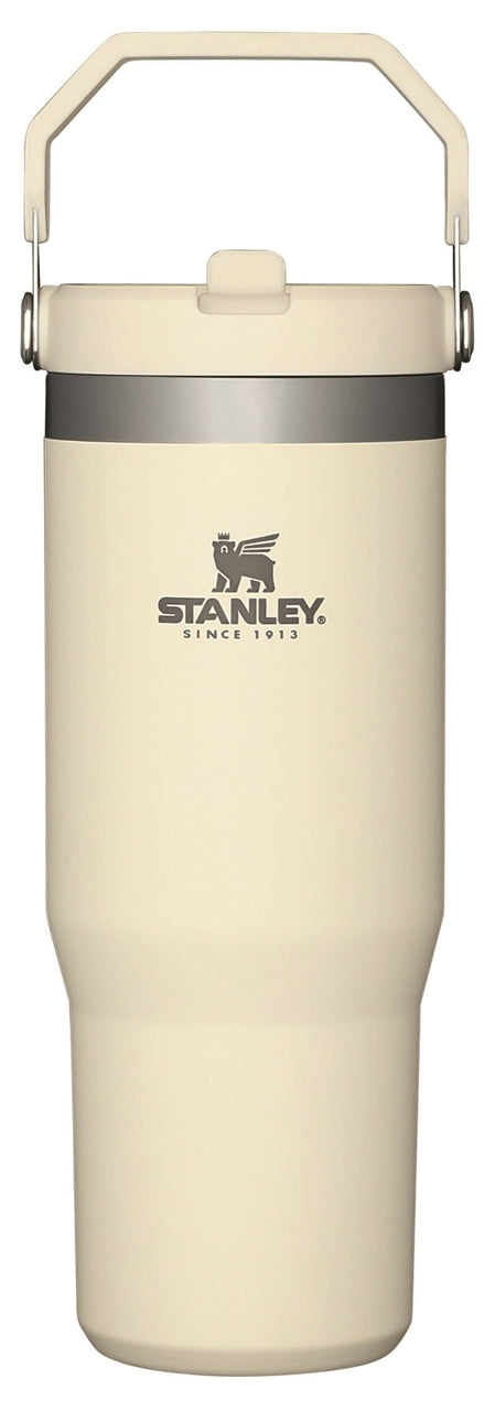 Stanley® IceFlow 30oz Flip Straw Tumbler, cream - Etched