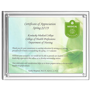 Magnetic Clear on Clear Acrylic Certificate Frame (10 1/4