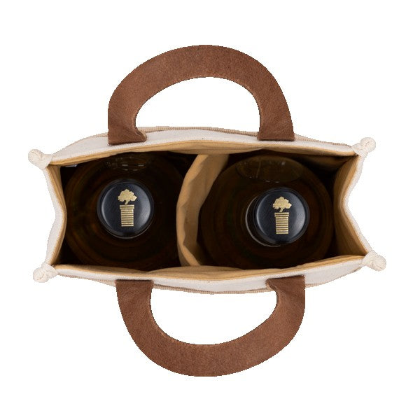 Sonoma Cotton Jute Wine Cooler Bag