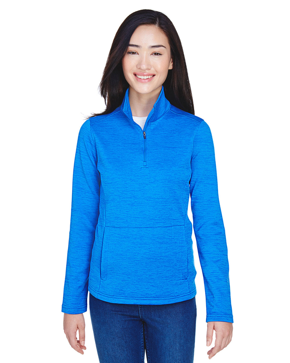 DEVON AND JONES Ladies' Newbury Mélange Fleece Quarter-Zip