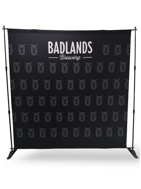 72 Hr Fast Ship - Tradeshow Booth Package, 8' Expanding Display and 6' Sublimated PREMIUM Tablecloth
