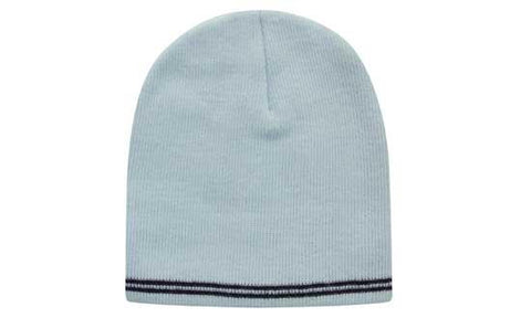 Skull Acrylic Toque Beanie w/Stripes