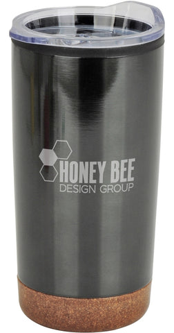 Nanaimo 20oz stainless steel/Polypropylene tumbler with clear lid Grey