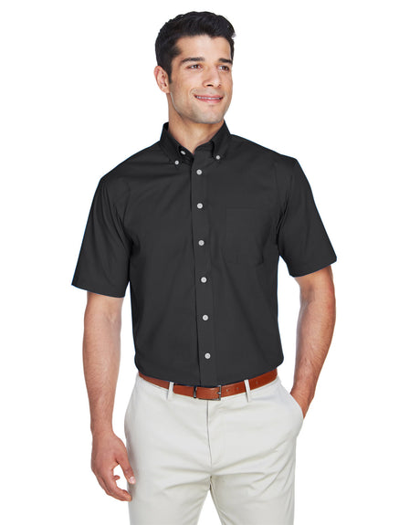 DEVON AND JONES Men's Crown Woven Collection? Solid Broadcloth Short-Sleeve Shirt