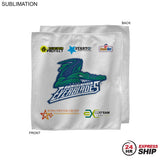 24 Hr Express - White Microfiber Dri-Lite Terry Sponsorship Rally Towel, 15x15, Sublimated