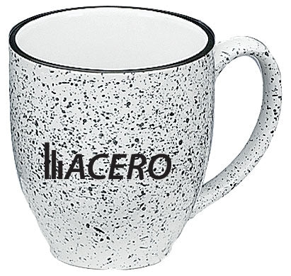 Speckled Bistro 16oz cermaic white w/black speckles