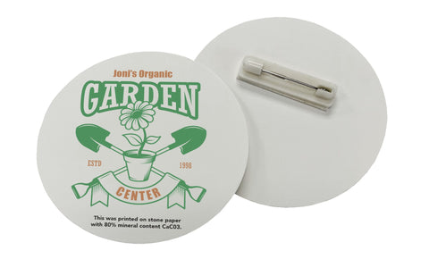 Stone Paper Buttons & Badges