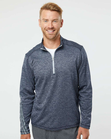 Adidas Brushed Terry Heathered Quarter Zip Pullover