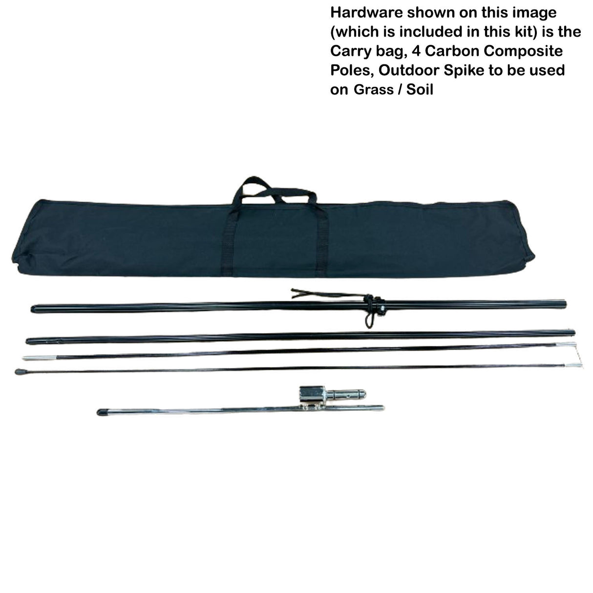 13' Medium Feather Flag Kit, Full Color Graphics One Side, Outdoor Spike base and Bag Included