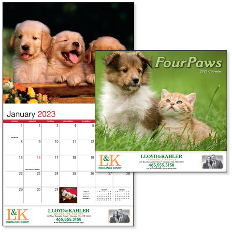 Four Paws Appointment Calendar - Stapled