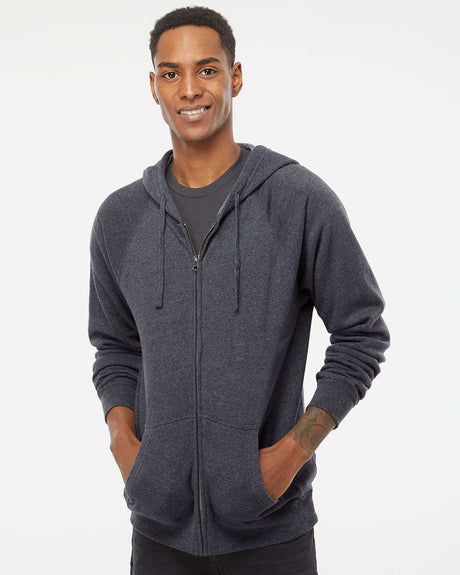 Independent Trading Co. Unisex Special Blend Raglan Full-Zip Hooded Sweatshirt