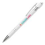 Ellipse Softy White Barrel Pen w/ Stylus - ColorJet