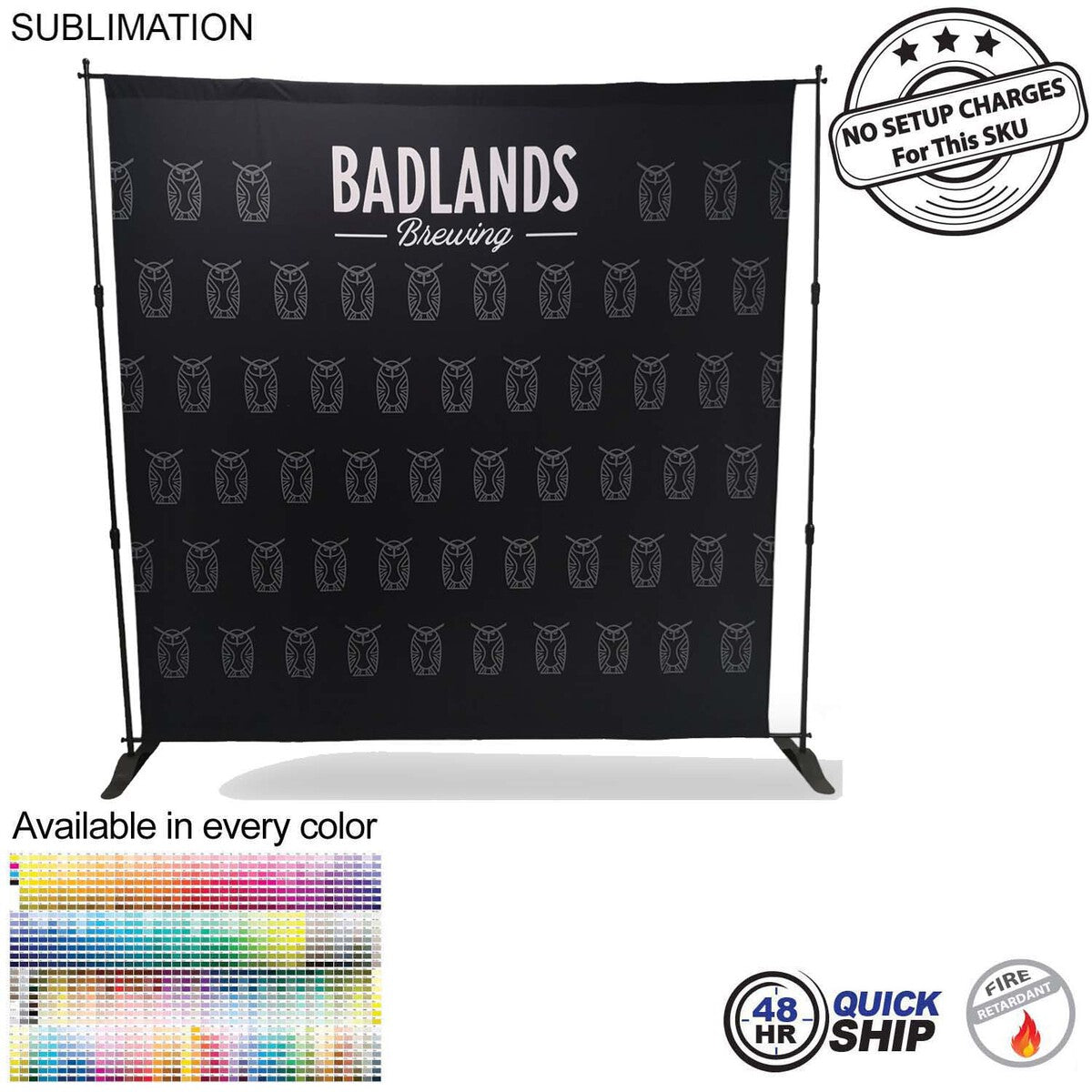 48Hr Quick Ship - 8' Exhibitor Expanding Display Kit, Media Wall, Backdrop, with Full Color Graphics