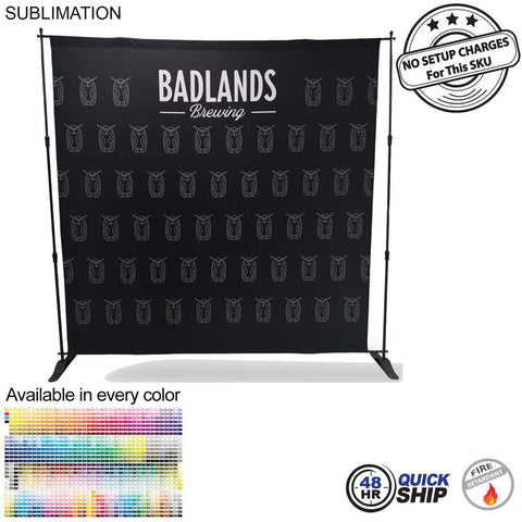 48Hr Quick Ship - 8' Exhibitor Expanding Display Kit, Media Wall, Backdrop, with Full Color Graphics