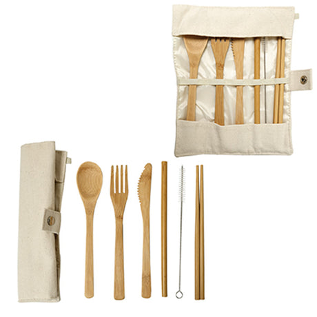 Bamboo Utensils With Pouch
