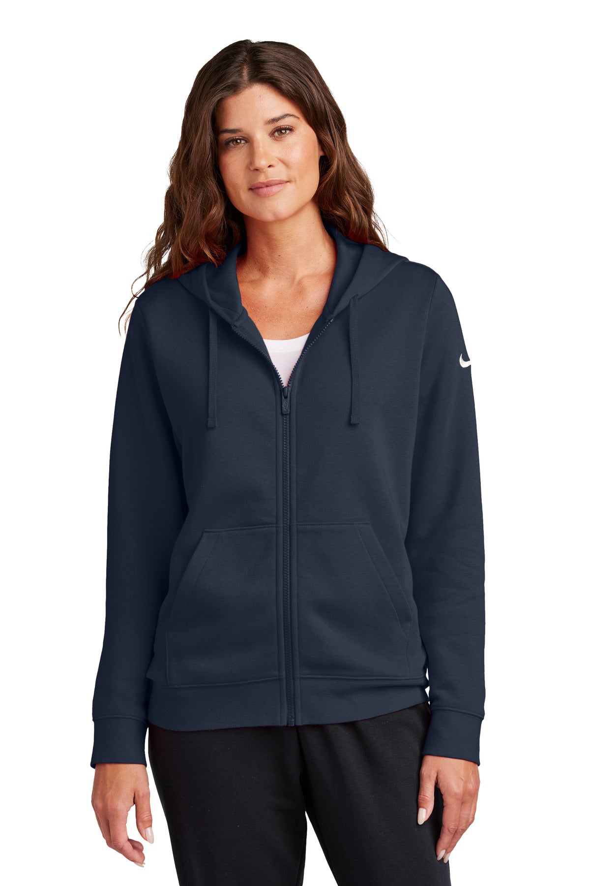 Nike Ladies Club Fleece Sleeve Swoosh Full-Zip Hoodie
