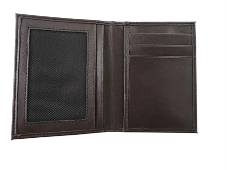 Business Card Holder brown genuine top grain smooth leather